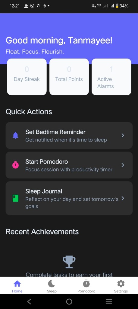 Sleep Boat App Dashboard
